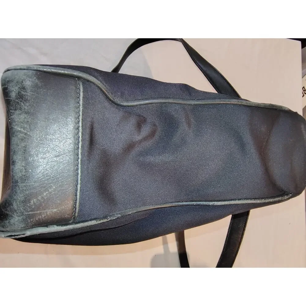 Vintage Coach Neo Fabric Leather Trim Shoulder Bag Purse Black